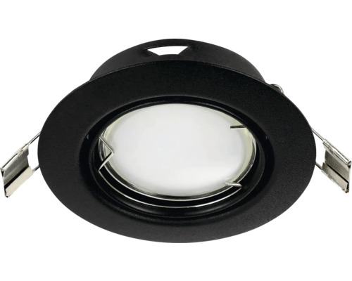 Spot încastrat în tavan cu soclu rotund, negru
