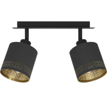 Lumină de tavan cu două spoturi și design perforat