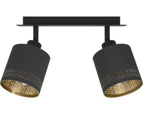 Lumină de tavan cu două spoturi și design perforat