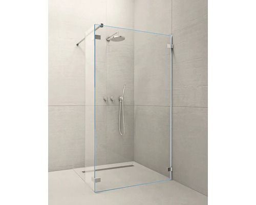 Perete frontal duș Walk In Radaway Euphoria W3, 80x200 cm, sticlă transparentă, profil crom Perete frontal duș Walk In Radaway Euphoria W3, 80x200 cm, sticlă transparentă, profil crom