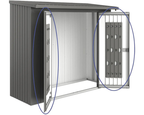 Șopron deschis pentru unelte cu uși batante