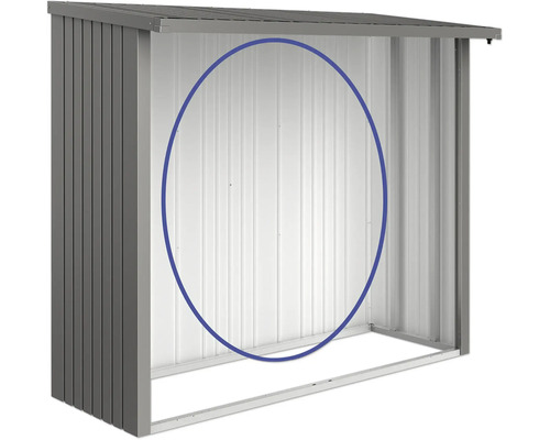 Șopron deschis din metal pentru depozitarea uneltelor de grădină