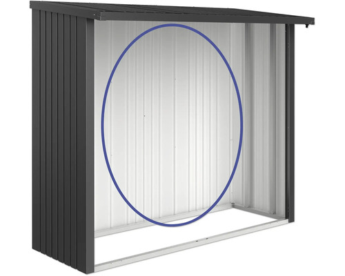 Magazie metalică de grădină fără ușă