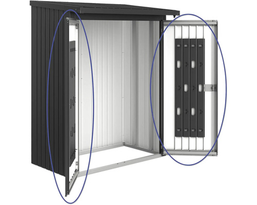 Magazie de scule deschisă cu ușă pliabilă metalică