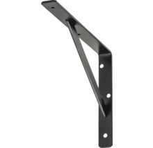 Suport negru metalic pentru raft cu găuri pentru fixare