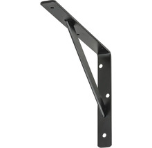 Console metalică neagră pentru raft cu găuri de fixare