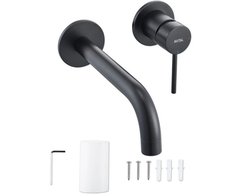 Baterie de perete pentru lavoar cu logo Avital și material de fixare