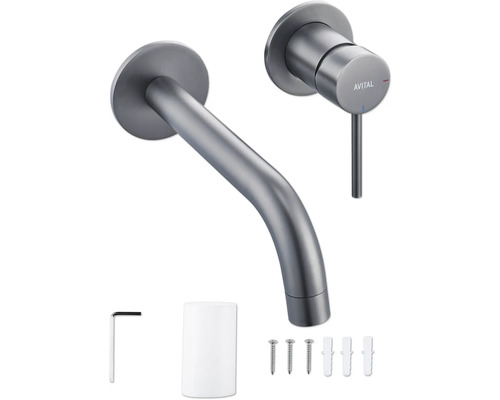 Baterie lavoar Avital, montare pe perete, cu accesorii