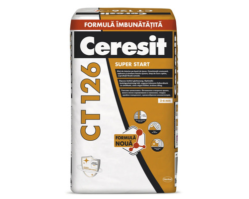 Glet Ceresit CT 126 pentru denivelări de la 2 la 6 mm la interior 20 kg alb Glet Ceresit CT 126 pentru denivelări de la 2 la 6 mm la interior 20 kg alb