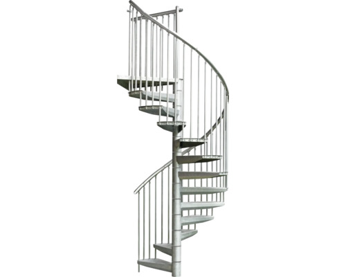 Scară spiralată metalică cu balustradă