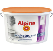 Găleată de vopsea de fațadă Alpina Sockelquarz Quartzblanc cu capac portocaliu