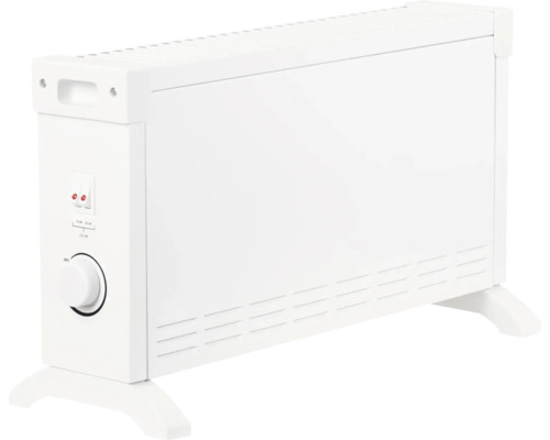 Radiator cu convecție alb cu regulator și întrerupător