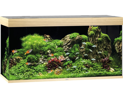Acvariul JUWEL Rio 350 cu iluminare cu LED, pompă, filtru, încălzitor, fără dulap inferior, lemn de culoare deschisă Acvariul JUWEL Rio 350 cu iluminare cu LED, pompă, filtru, încălzitor, fără dulap inferior, lemn de culoare deschisă