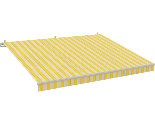 Marchiză/Copertină retractabilă manuală cu braț articulat 2x1,5 m poliester Lotus galben/gri