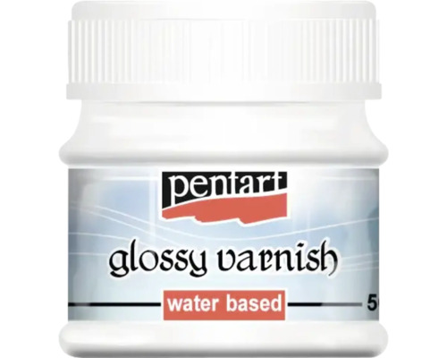 Vernis acrilic lucios Pentart 50 ml Lac lucios Pentart, pe bază de apă, în recipient de plastic
