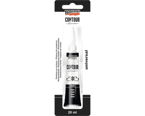 Pentart Vopsea contur Neagră, 20 ml