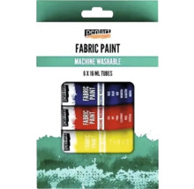 Set vopsea textile Pentart, 6 tuburi x 16 ml, lavabilă la mașină