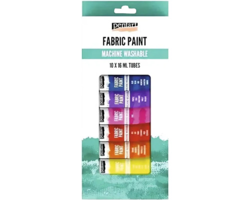 Pentart vopsea pentru textile, 10 tuburi de 16 ml