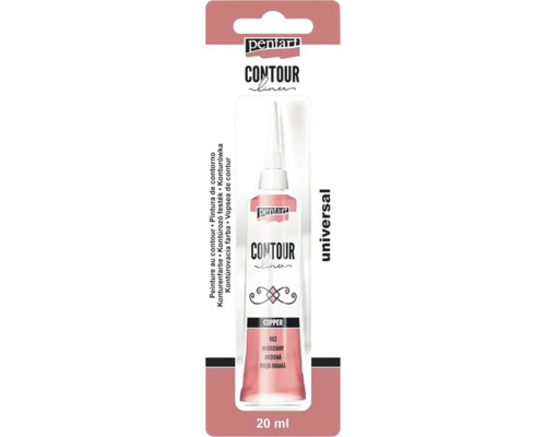 Vopsea contur Pentart, culoare arămie, tub de 20 ml