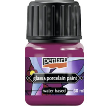 Vopsea pentru sticlă și porțelan Pentart, pe bază de apă, sticlă de 30 ml