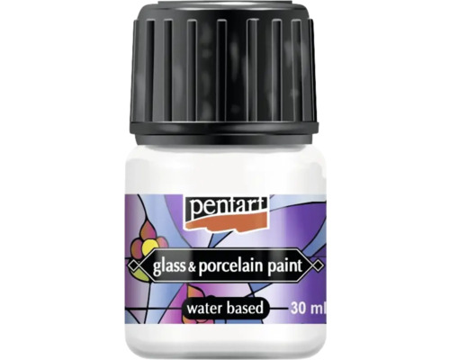 Vopsea pe bază de apă pentru sticlă și porțelan Pentart într-o sticlă de 30 ml.