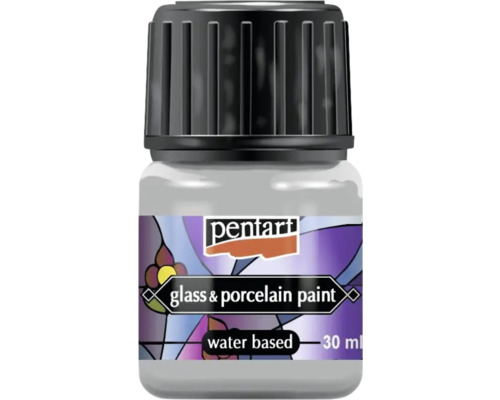 Vopsea pentru sticlă și porțelan Pentart, pe bază de apă, 30 ml
