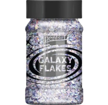 Fulgi Pentart Galaxy într-un recipient de sticlă