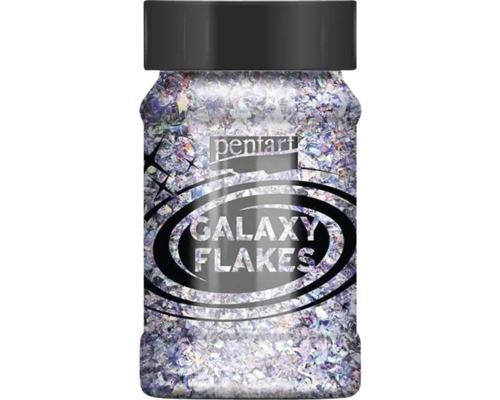 Fulgi Pentart Galaxy într-un recipient de sticlă