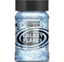 Fulgi Pentart Galaxy într-un recipient de sticlă