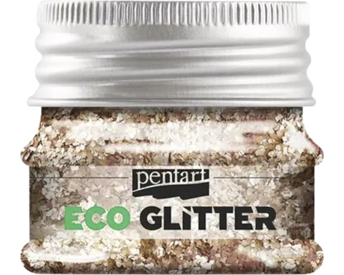 Sclipici natural Eco Glitter Pentart rose gold 15 g, textură grunjoasă Borcan cu sclipici ecologic de la Pentart