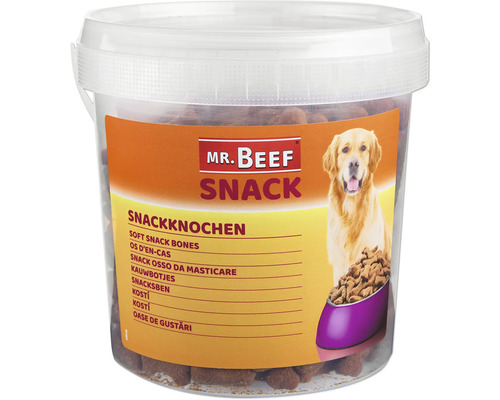 Snack pentru câini MR. BEEF os cu șuncă 900 g Mr. Beef Snack Oase de gustări pentru câini în găleată