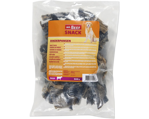 Snack pentru câini MR. BEEF burtă de vită 500 g Mr. Beef Snack rumen de vită, 500 grame
