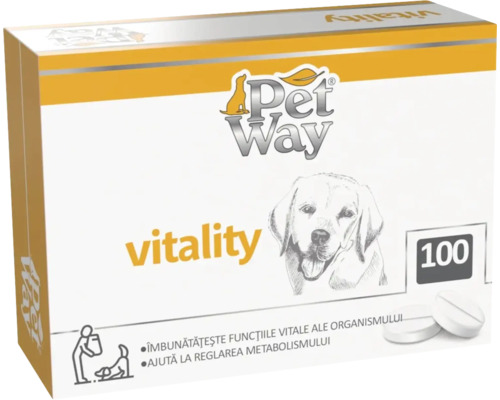 Supliment nutritiv pentru câini Petway Vitality 100 tablete Comprimate Pet Way Vitality pentru câini, pachet de 100 bucăți