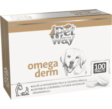 Pet Way Omega Derm supliment alimentar pentru câini, 100 comprimate, ambalaj