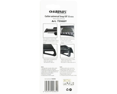 Cutter universal Kronus cu lamă segmentabilă de 18 mm