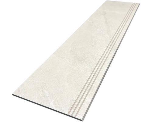 Placă de treaptă de culoare deschisă cu caneluri