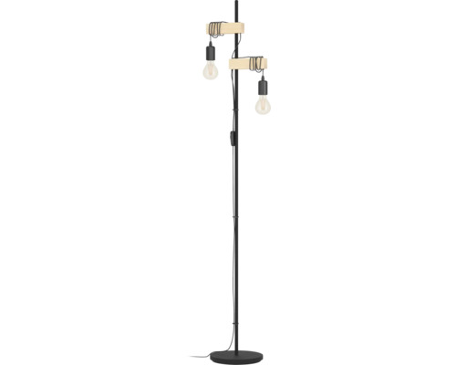 Lampadar Townshend E27 max. 2x10W, negru/lemn