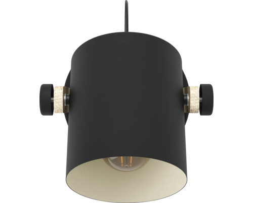 Lampa suspendată neagră cu dulie și abajur