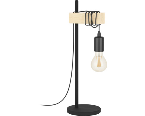Veioză cu picior Townshend E27 max. 1x10W, negru/lemn