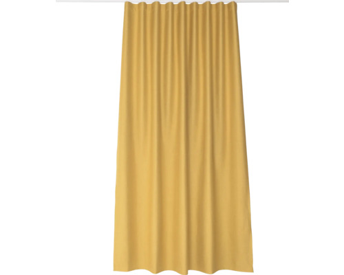 Draperie cu rejansă Centauro galben muștar 140x260 cm Cortină din stofă galbenă pentru decorarea ferestrelor
