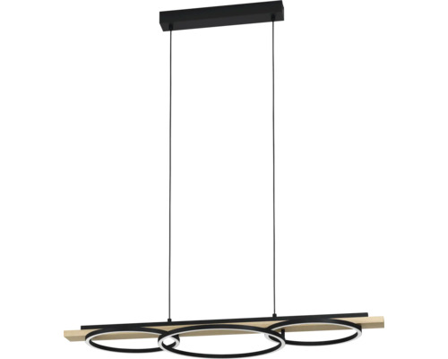 Pendul cu LED integrat Boyal 2x12,5W 5850 lumeni, negru/lemn