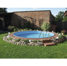 Piscină îngropată cu pereți de oțel Ø 300 cm H 120 cm capacitate 8000 l