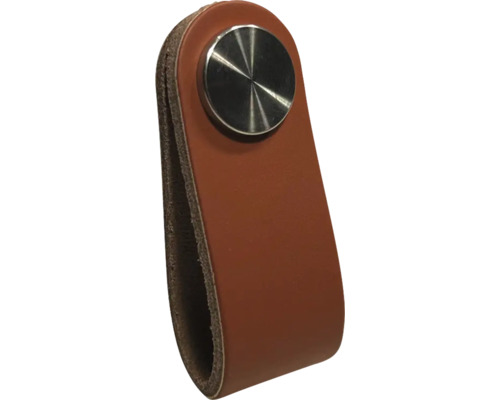 Mâner de mobilă din piele cu element metalic