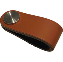 Mâner de mobilă din piele cu feronerie metalică