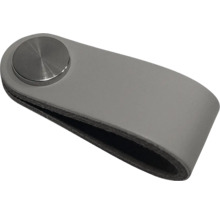 Mâner gri din piele pentru mobilă cu disc metalic