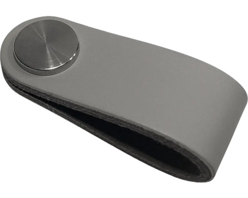 Mâner gri din piele pentru mobilă cu disc metalic