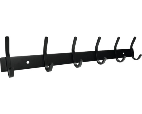 Bară de haine cu șase cârlige pentru montare pe perete