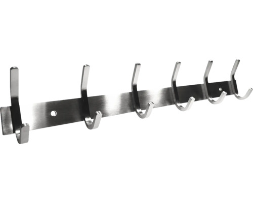 Bară de haine din oțel inoxidabil cu șase cârlige