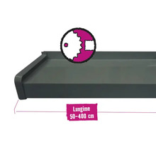 Glaf Bravo metalic exterior gri 17,5 cm (lungime configurabilă)