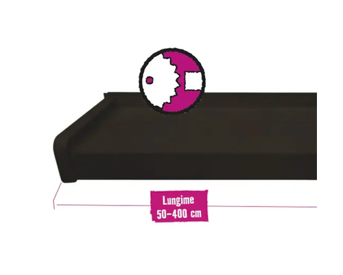 Glaf Bravo aluminiu exterior maro 22,5 cm (lungime configurabilă)
